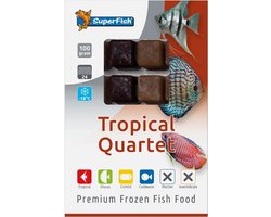 SuperFish Diepvriesvoer Tropisch kwartet diepvriesvoer | 100 gram | mix van muggenlarven, watervlooien en artemia Diepvries