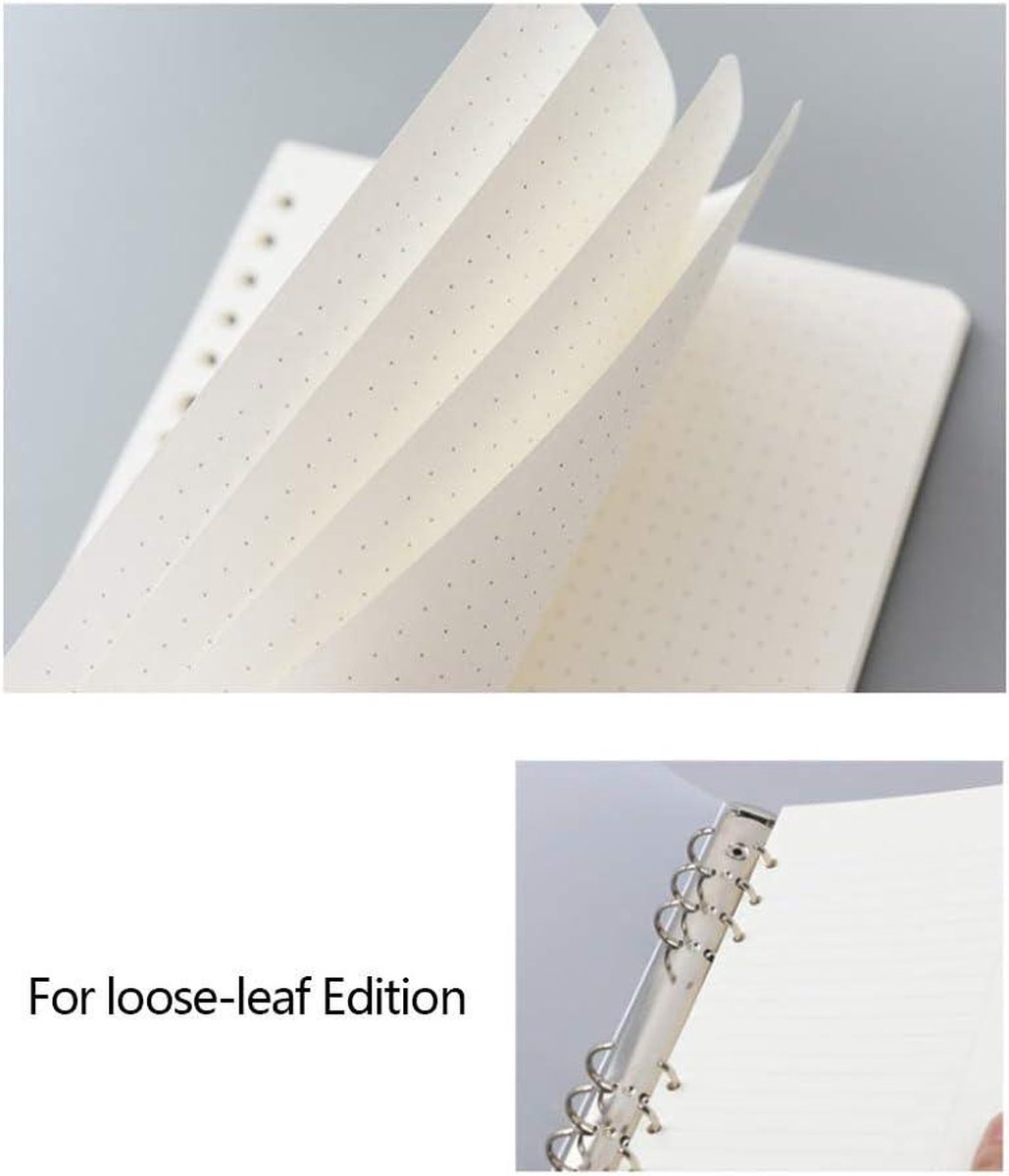 240 vellen A5-navulpapier, A5-navulpapier, gestippeld, 6 blanco gaten, losse vellen voor Filofax Bullet Journals Diary (20 x 20,59 cm