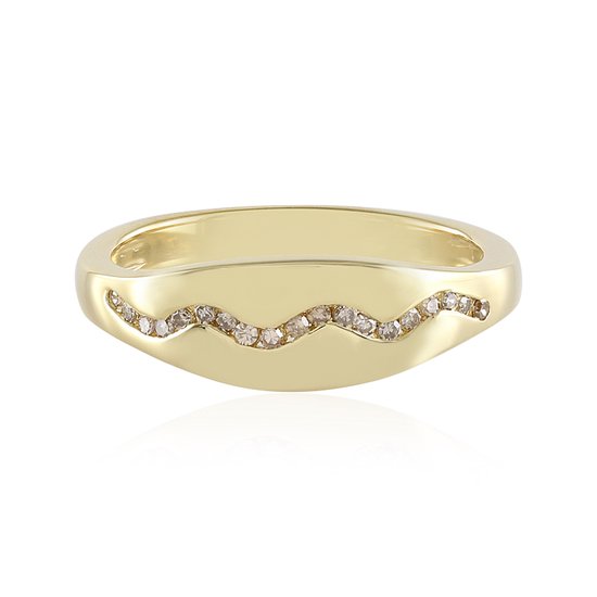 SINGULARU - 4Ever Ring. Verstelbaar. Sterling Zilver 925 met Afwerking van 18 Kt Goudlaag. Één Maat. Sieraden voor Vrouwen