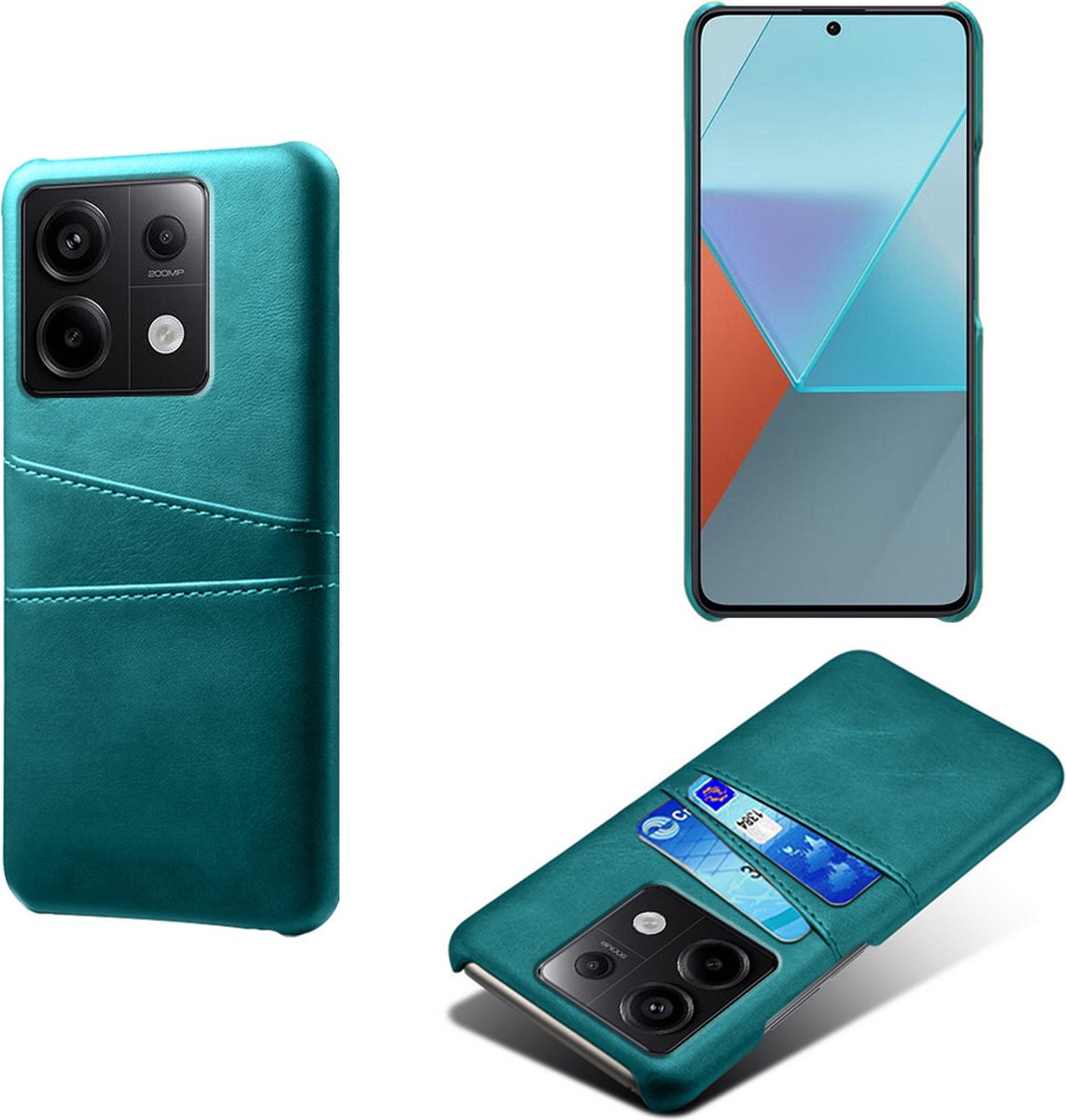 Backcover met Opbergvakjes + PMMA Screenprotector voor Xiaomi 14T _ Groen