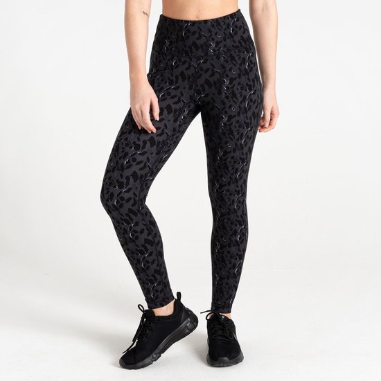 Dare 2b - Influential Dames Sportlegging - Zwart Motief - Maat 36