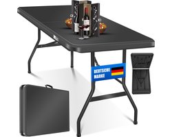 KESSER® Inklapbare Tafel 183x76x74cm Vouwtafel - Campingtafel Kunststof - Klaptafel Geschikt voor 8 Personen voor Tuin, Terras en Balkon inclusief Draaggreep - Antraciet