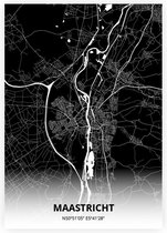 Maastricht plattegrond - A4 poster - Zwarte stijl