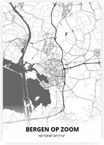 Bergen op Zoom plattegrond - A3 poster - Zwart witte stijl