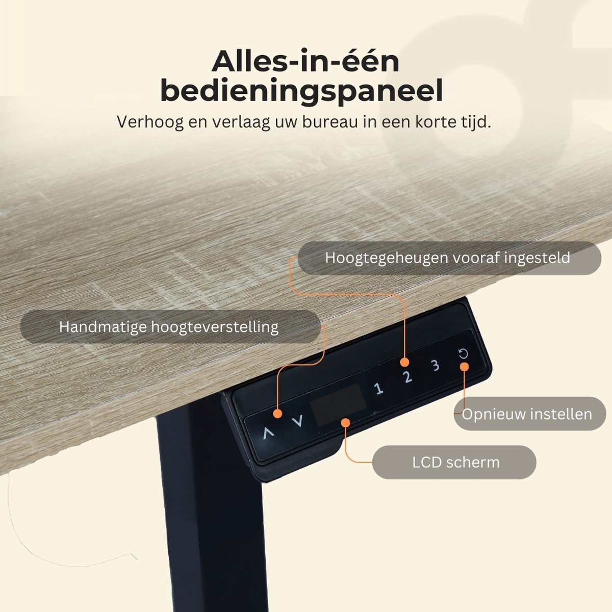OfficeSense OS50 Zit-Sta Bureau 120x60 - Elektrisch Verstelbaar thumbnail 6