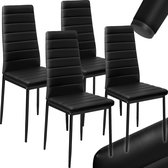 Bol.com tectake® Set van eetkamerstoelen - Kunstleren stoelen met hoge rugleuning - Minimalistische elegante stoel - Afmetingen ... aanbieding
