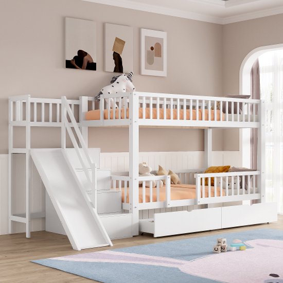 MOBETTRES Kinderstapelbed, tweepersoonsbed, multifunctioneel