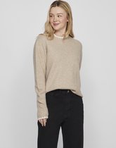 Vila Trui Vihefna Stitch Detail Knit Top/r 14098864 Natural Melange Dames Maat - M