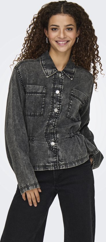 ONLY ONLKENYA LIFE ACID WASH JACKET CC OTW Dames Jas - Black Acid Wash
