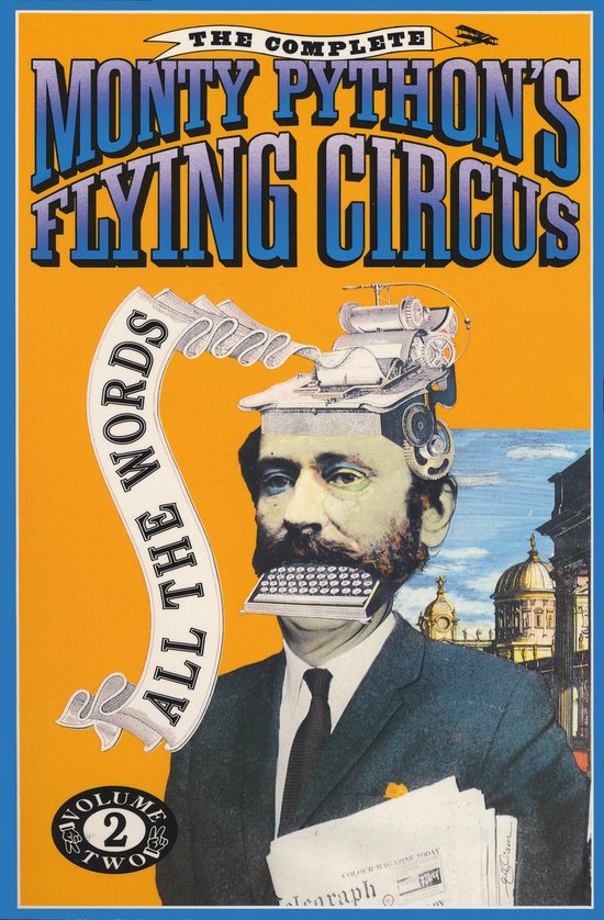 De Complete Monty Python's Flying Circus Volume 2, met collage van een man met toetsenbord en machine op hoofd.