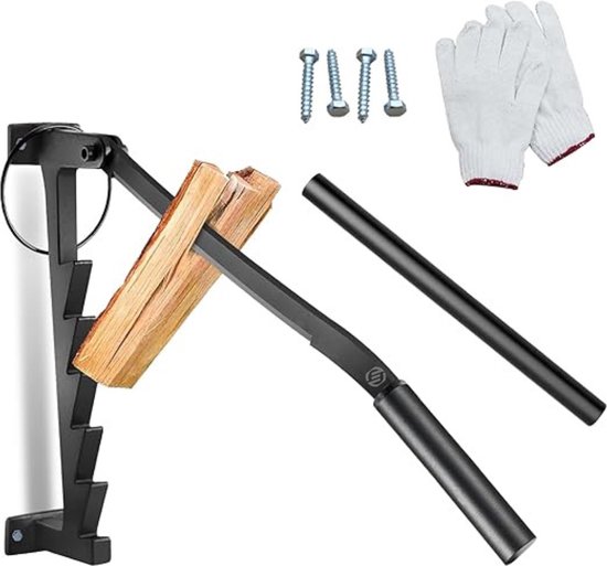 Umelee Houtsplijter voor Wandmontage, Handhoutsplijter met 40 cm Verlengde Handgreep, Kleine Houtsplijter, Handmatige Brandhoutsplijter, Werkbesparende Aanmaak Houtklover, Houtsplitter voor Gebruik
