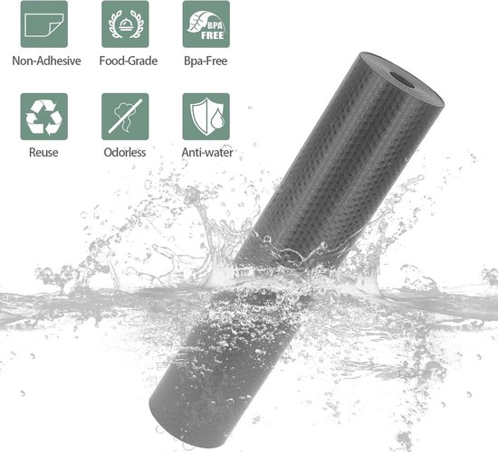 Origuuds Lademat, EVA-Materiaal Waterdichte Ladebekleding Antislipmat Koelkastbekleding, Niet Klevend, voor Keukenkasten, Laden, Kast (Grijs/60cm x 600cm