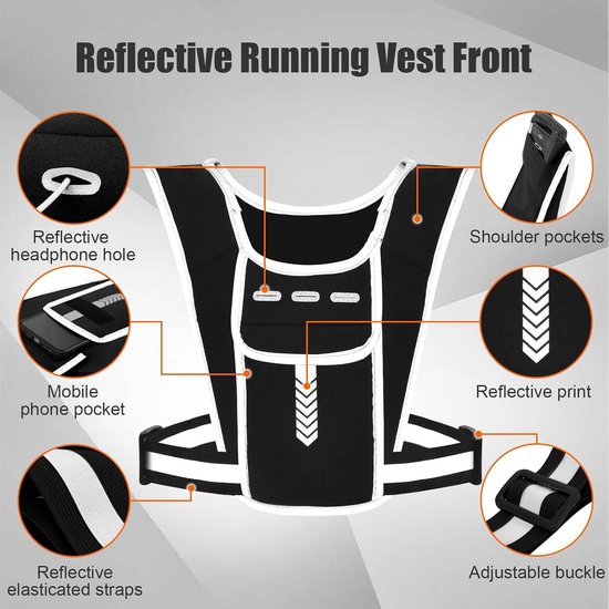 DNFUN Loopvest voor Dames en Heren, verstelbaar Loopvest met 1500 ml Drinkfles, 5 l Running Vest, Lichtwei Drinkrugzak / Hydratatiepack met Telefoonhouder, voor hardlopen Joggen, Wandelen, Fietsen