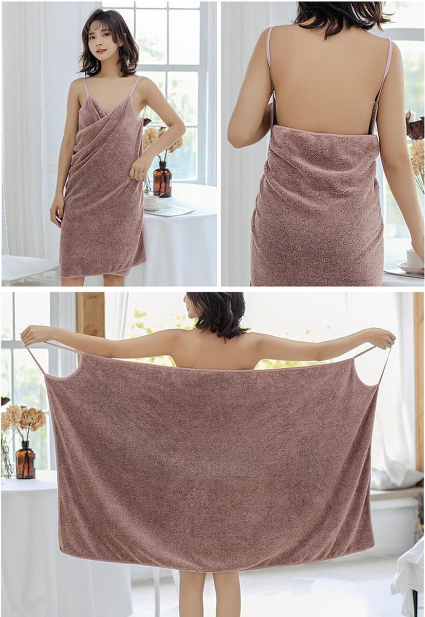 Guozyly Saunakilt voor dames, badhanddoek met bandjes, handdoekjurk voor dames, sling badrok, spa, badhanddoekset, draagbare badhanddoek voor douche, zwembad, spa badkamer (A