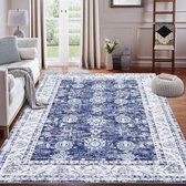 Vintage vloerkleed - Fading World Medaillon Blauw