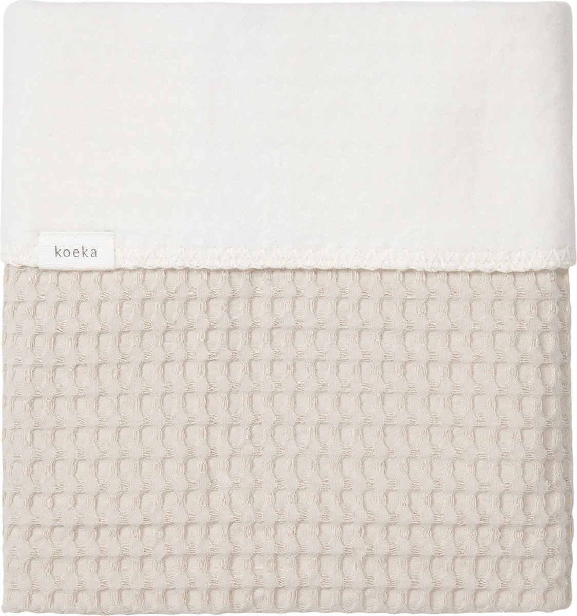 Koeka ledikantdeken cotton fleece wafel Amsterdam sand 100x150