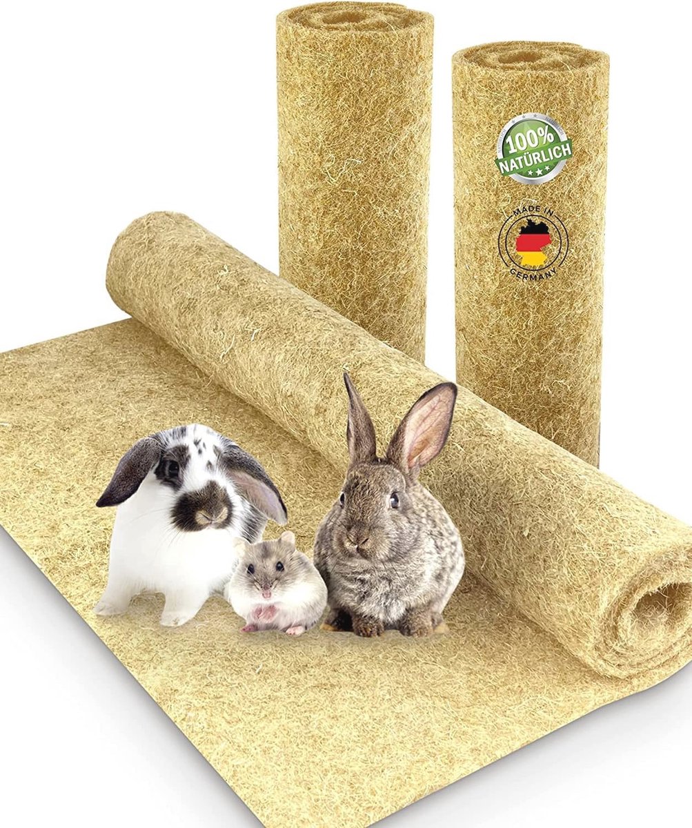 Hennep Knaagtapijt 50 x 70 cm – 100% Natuurlijk voor Kleine Dieren – Vloerafdekking en Knaagmat