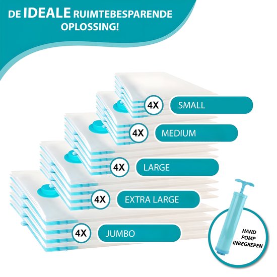 Sacs à Vide Pour Vêtements Et Couettes 9 Pack Avec Pompe Électrique - Réutilisables Jumbo, Moyens Et Petits