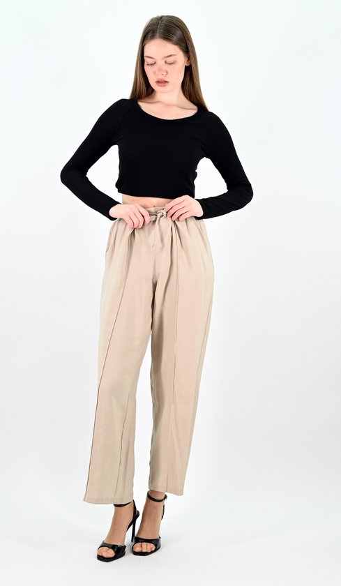 YesMooi - Wide Leg Culotte Broek - Beige - XXL (44) - Pantalon Dames Luchtige Broek