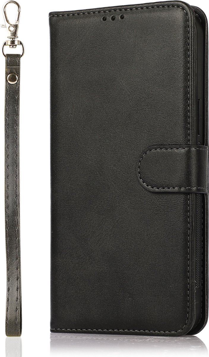 Mobigear Telefoonhoesje geschikt voor Apple iPhone 16 Pro Max Hoesje | Mobigear Wallet Uitneembare 2in1 Bookcase Portemonnee | Pasjeshouder voor 3 Pasjes | Telefoonhoesje voor Pinpas / OV Kaart / Rijbewijs - Zwart