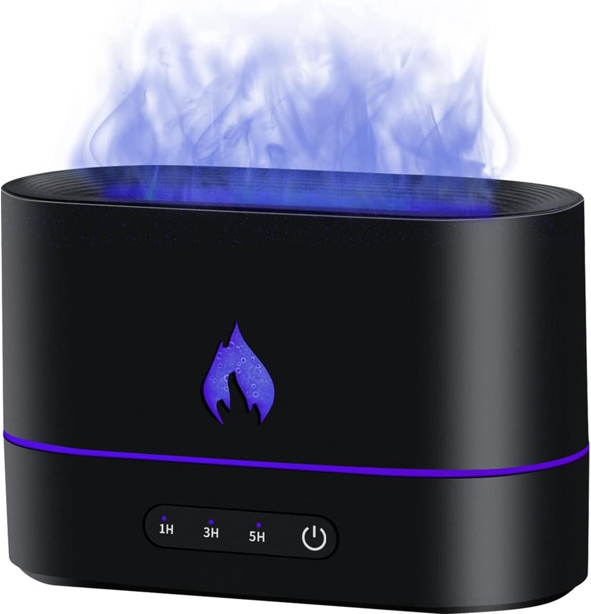 Goedkoopste Geurverspreider 200 ml met Vlameffect – Luchtbevochtiger, Aroma Diffuser en Nachtlampje 3-in-1 met Timer, Stille werking & Automatisch Uitschakelen