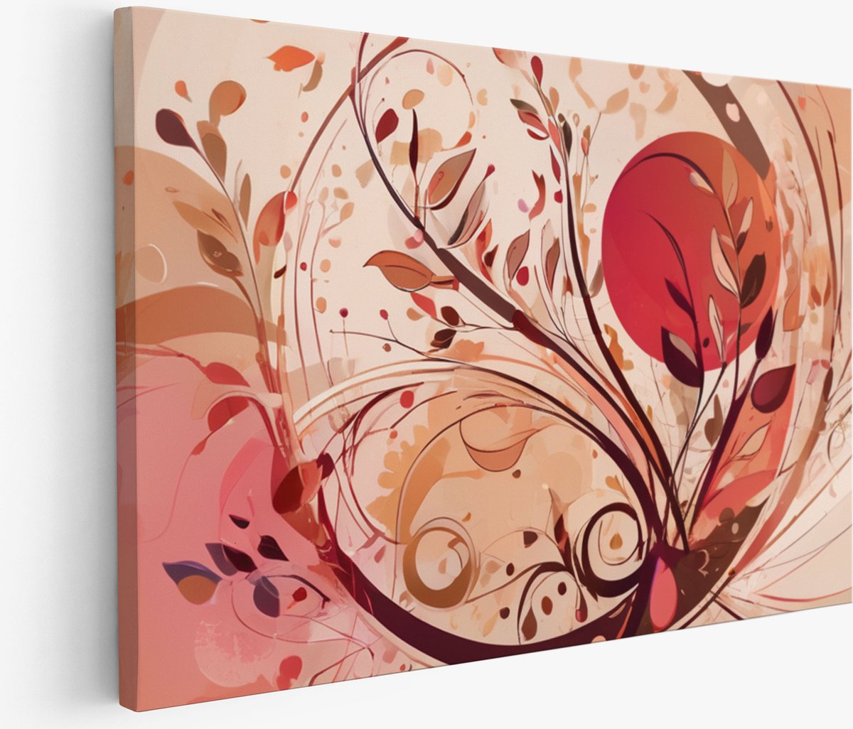 Saammp Muurcirkel Hout - Brug naar het strand - Duinen - Ø 80 - Wandcirkel - Wanddecoratie Cirkel - muurdecoratie Woonkamer - Slaapkamer decoratie - Rond Schilderij