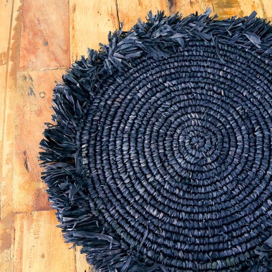 Linnen plaid met raffia franjes – CoCo homeliving