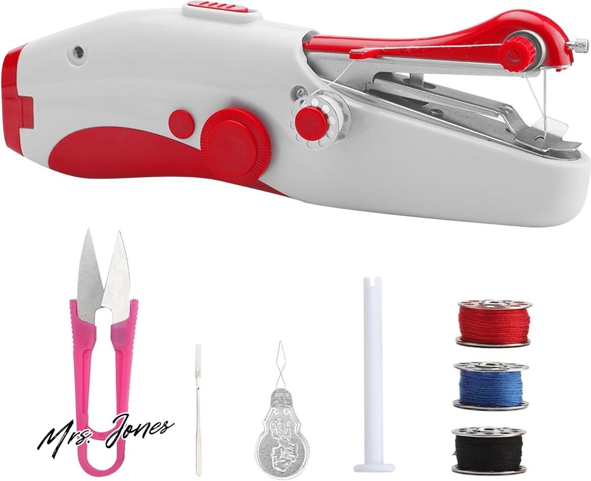 Mrs. Jones Handnaaimachine mini draagbare elektrische - beginners essentials snelle reparatie en steekwerk handwerk voor kleding stoffen thuisreizen .