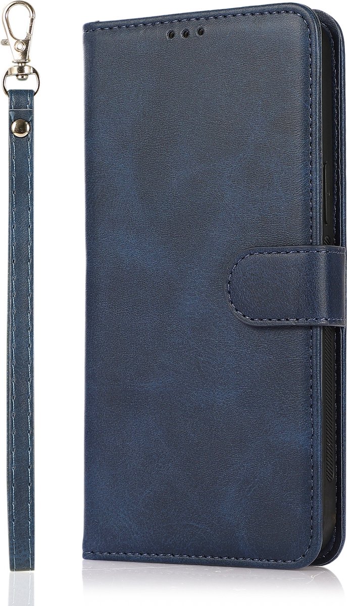 Mobigear Telefoonhoesje geschikt voor Apple iPhone 16 Plus Hoesje | Mobigear Wallet Uitneembare 2in1 Bookcase Portemonnee | Pasjeshouder voor 3 Pasjes | Telefoonhoesje voor Pinpas / OV Kaart / Rijbewijs - Blauw