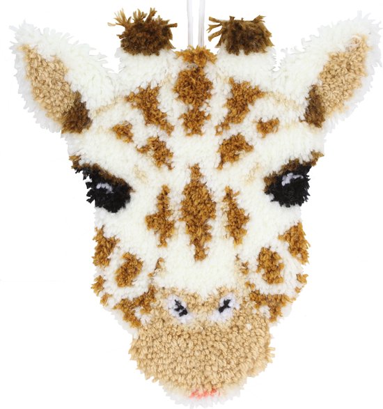Pako Smyrna knoop borduurpakket -Giraffe kophanger - geprint stramien -014.703 -DIY kit