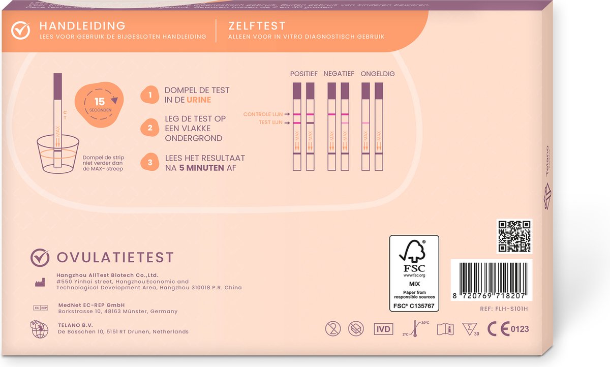 Telano Ovulatietest Premium 30 stuks Dipstick - Ovulatiekalender - Extra Brede Strip van 5 mm - Vergroot je kans op Zwangerschap - Ovulatietesten Strip – foto 4