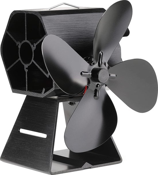 4-bladige warmteaangedreven kachelventilator voor hout/houtbrander/open haard verhoogt 80% meer warme lucht dan 2 bladenventilator - Milieuvriendelijk