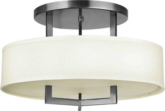 Foto: Hinkley led plafondlamp hampton 3x e27 max 60w dimbaar antique nickel ivory shades