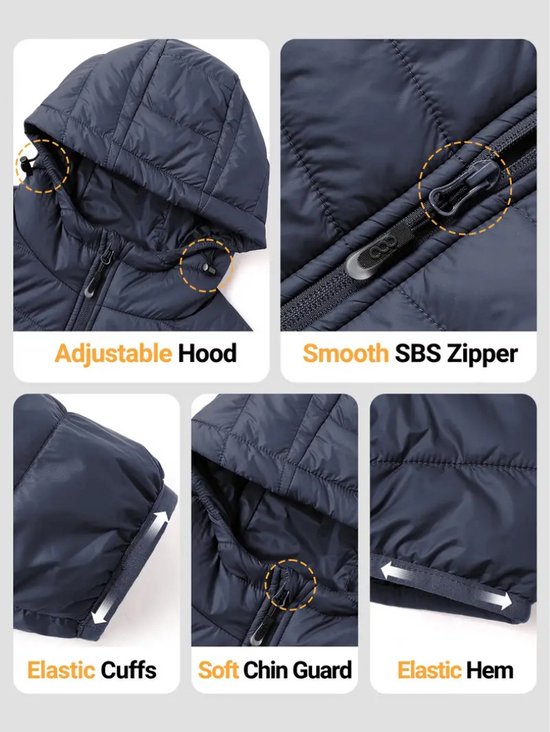 Manteau d'hiver Livano - Parka - Femme - Hiver - Manteau - Adulte - Élégant - Bleu marine - M