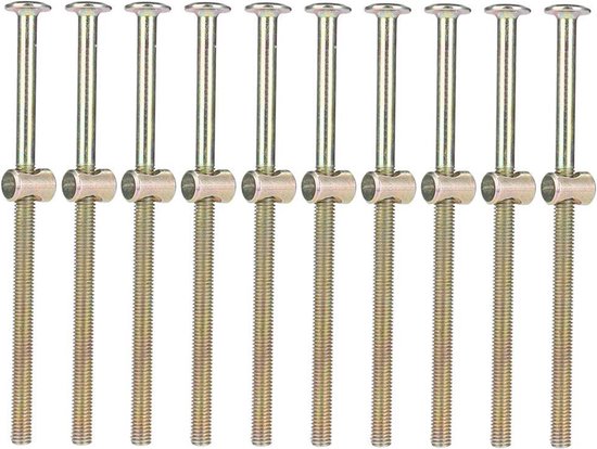 ORTAVA 10 stuks verbindingsschroeven M3 x 15 mm (10 x meubelschroeven, 10 x hulsschroeven), roestvrij staal A2 V2A kastverbinder, meubelverbinder