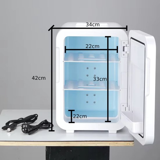 Mini koelkast 20L - Zilver - Geschikt voor auto/camper/vrachtwagen met 12v en 220v stekkers van Yuyao — afbeelding 3