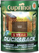 Cuprinol Tuinhoutbeits- 5 jaar bescherming- Uitstekende dekking van alle hout oppervlaktes-Kleur "Oogst bruin"- 5l