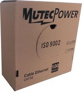 MutecPower Cat5e kabel 100m - 24 AWG Solid UTP Ethernet netwerkkabel - 550 Mhz Grijs - 100 Meter