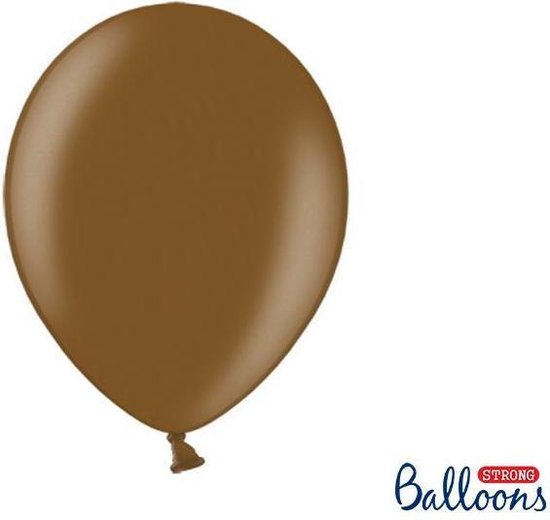 """Strong Ballonnen 30cm, Metallic chocolade bruin (1 zakje met 10 stuks)"""