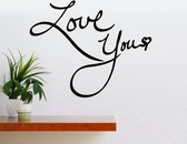 Muursticker - Love You - 58x72 - Zwart