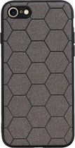 iPhone 7 / 8 Hexagon Hard Case Grijs + Screenprotector