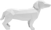 Pt, (Present Time) Origami Hond Large - Decoratief beeld - Polyresin - 10,8 x 29,7 x 20,8 cm - Wit
