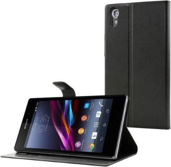 Doorweekt achterstalligheid Verplicht Muvit Sony Xperia Z1 Telefoonhoesje Slim 'n Stand Zwart | bol.com