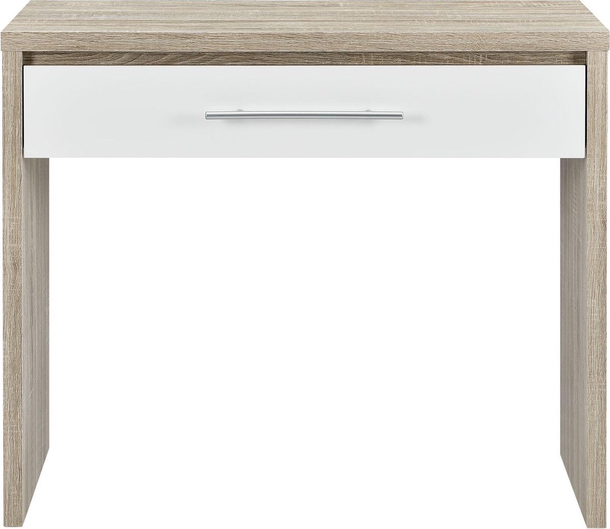 Design bureau tafel met lade 90x39x77 cm hout en wit - en.casa