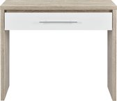 Design bureau tafel met lade 90x39x77 cm hout en wit