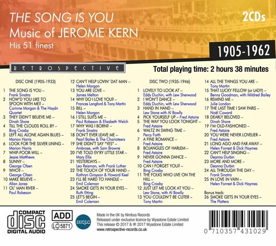 Kern Jerome - The Song Is You (2 CD), Kern Jerome | Muziek | bol.com