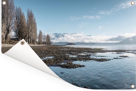La côte du lac Wanaka en Nouvelle-Zélande affiche de jardin 120x80 cm - Toile de jardin / Toile d'extérieur / Peintures pour l'extérieur (décoration de jardin)
