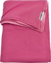Meyco Knit basic met velvet wiegdeken - 75x100 cm - Bright pink