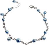 Orphelia ZA-1810 - Armband blue pearls - 925 Zilver - parels - 19 cm