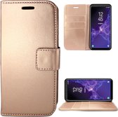 Samsung Galaxy S9 Hoesje Lederen Bookcase met Siliconen TPU Telefoonhouder - Rose Goud - van iCall